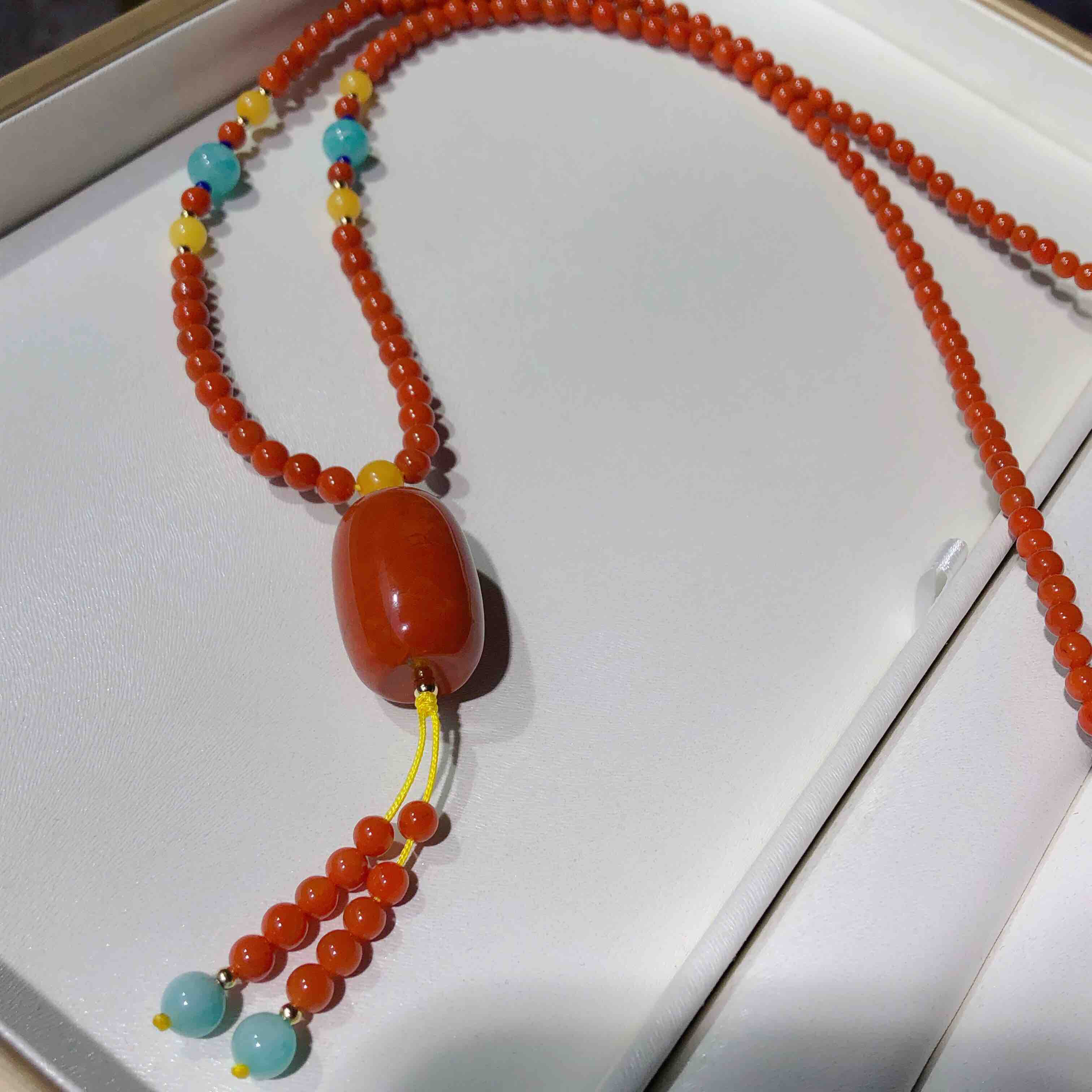 17528mm南红大桶珠配45mm南红项链