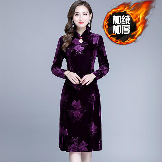 MQ-XFR869-1新款旗袍冬装加绒加厚裙子TZF 商品图1