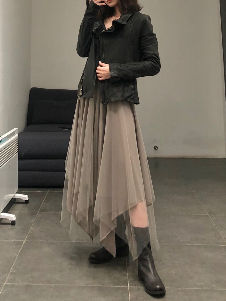 marclebihan2590薄纱半裙灰藕色granit