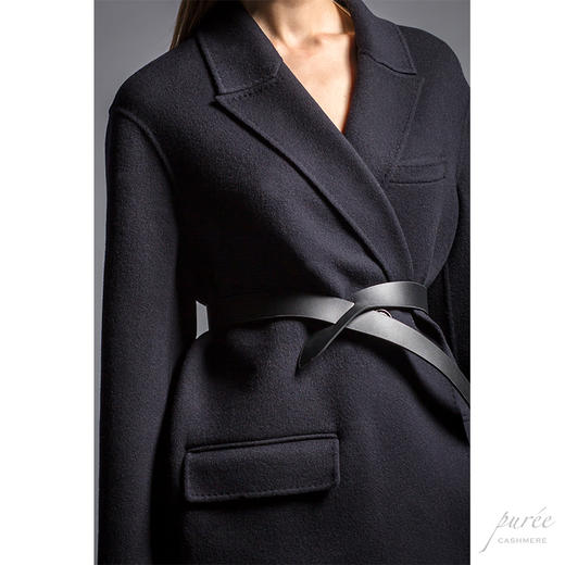 #1206 Boyfriend Blazer 男友风松身长夹克(含定制腰带) 午夜深蓝 商品图6