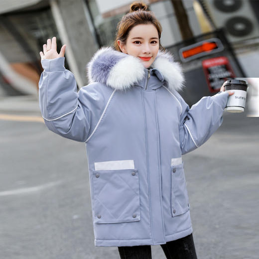 LJY-YH112-106彩色大毛领羽绒棉服 商品图0