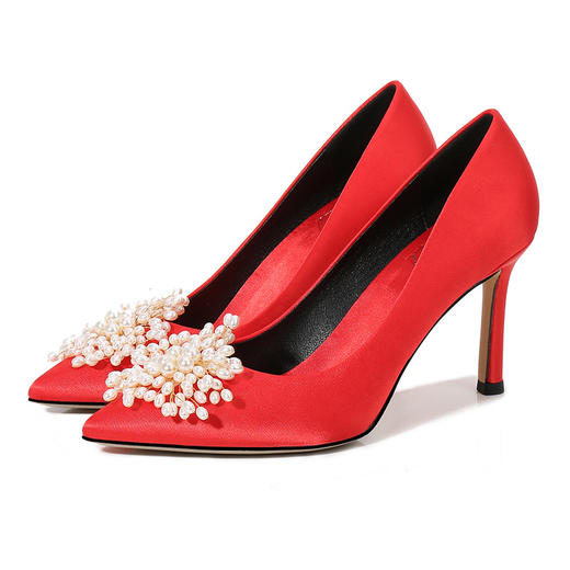 QGMR-H1473新款红色宴会女式高跟鞋TZF 商品图4