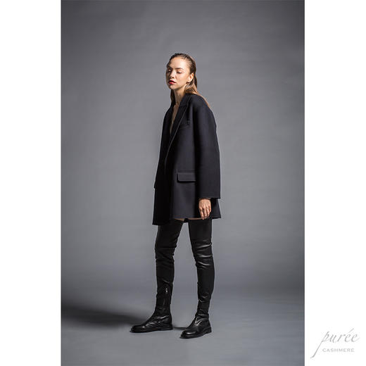 #1206 Boyfriend Blazer 男友风松身长夹克(含定制腰带) 午夜深蓝 商品图4