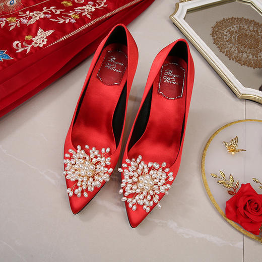 QGMR-H1473新款红色宴会女式高跟鞋TZF 商品图0