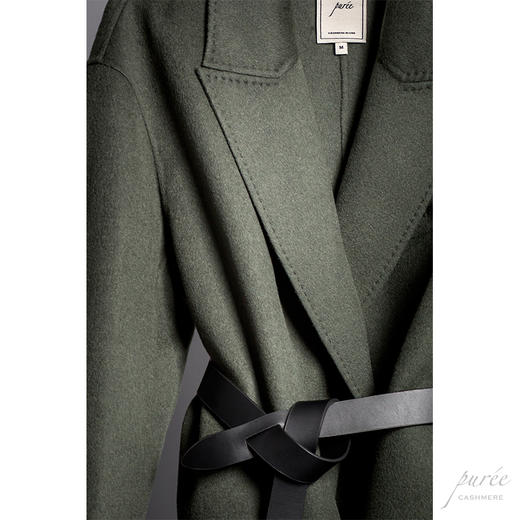 #1206 Boyfriend Blazer男友风松身长夹克(含定制腰带) 苍绿色 商品图7