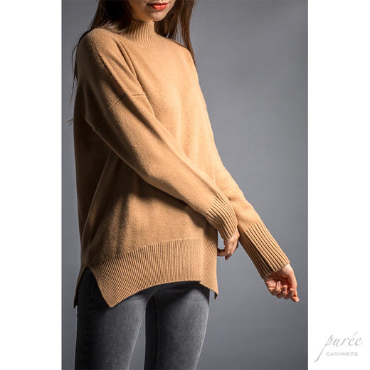 #1986 Half-neck Baby Cashmere Sweater 半高领小山羊绒毛衣 布蕾暖驼 商品图1