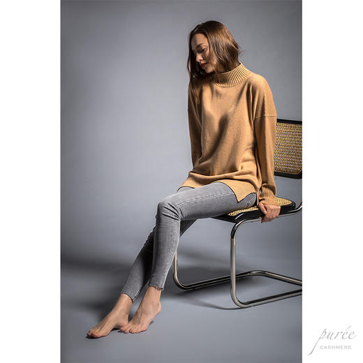 #1986 Half-neck Baby Cashmere Sweater 半高领小山羊绒毛衣 布蕾暖驼 商品图8