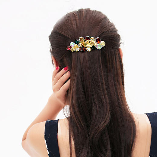 LBE-thj719新款水钻发饰韩版精品弹簧夹发卡头饰高档水晶发夹 商品图1