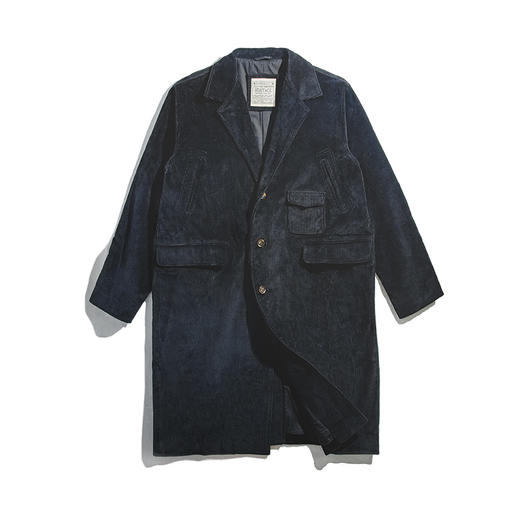 工装优选 美式vintage灯芯绒风衣秋冬阿美咔叽古巴领大衣男士外套 商品图4