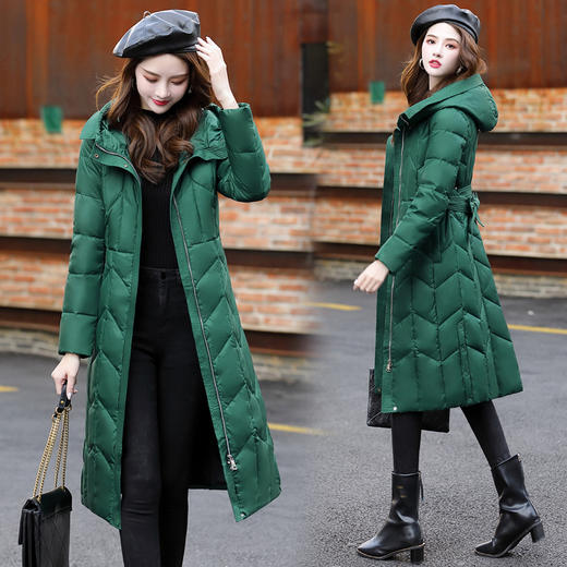 ASE-6608时尚潮流气质百搭修身显瘦中长款羽绒服 商品图2