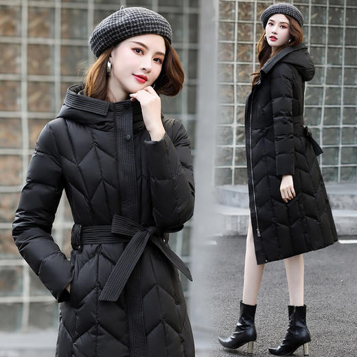 ASE-6608时尚潮流气质百搭修身显瘦中长款羽绒服 商品图1