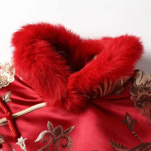 AYK-QF-1811279冬季夹棉新娘敬酒婚宴修身连衣裙 商品图3