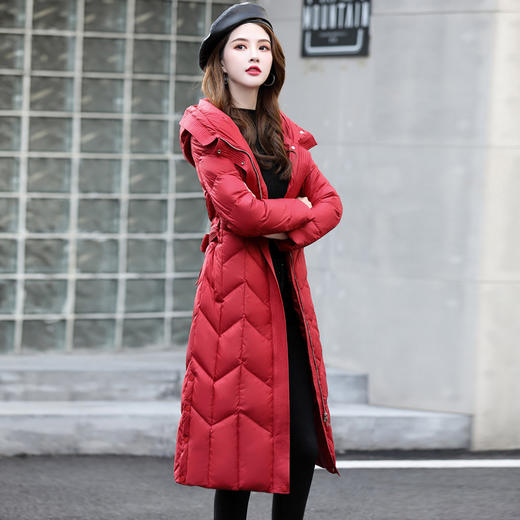 ASE-6608时尚潮流气质百搭修身显瘦中长款羽绒服 商品图3