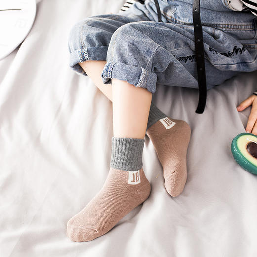 【加厚儿童袜5双】秋冬厚毛圈男女童棉袜 加绒保暖宝宝袜毛圈袜（1~12岁） 商品图1