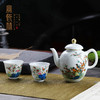 宝瓷林粉彩花鸟月牙壶一壶两杯 商品缩略图1