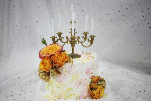 女士款  复古烛台 橙色系鲜花 商品图0