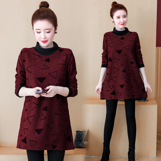 YH-ffa030-97143秋冬新款时尚加绒大码宽松打底针织衫 XCX 商品图1