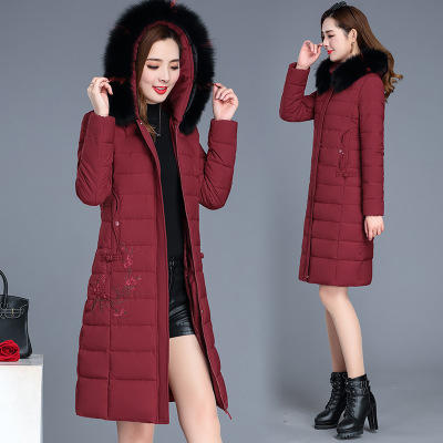 WEJMYS19B905中长款时尚绣花加厚保暖棉服女 商品图1