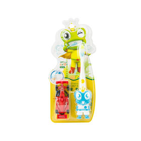 青蛙王子双效护齿软毛牙刷小车玩具赠品JPY带授权招加盟代理