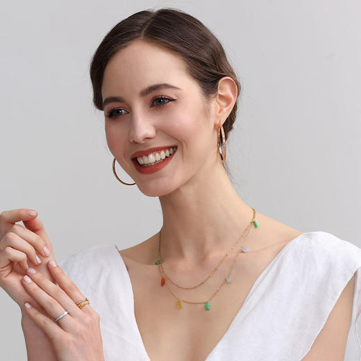 天然彩色翡翠双链 TRACEY CHEN 商品图2