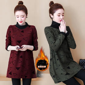 YH-ffa030-97143秋冬新款时尚加绒大码宽松打底针织衫 XCX