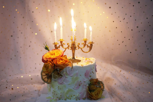 女士款  复古烛台 橙色系鲜花 商品图1