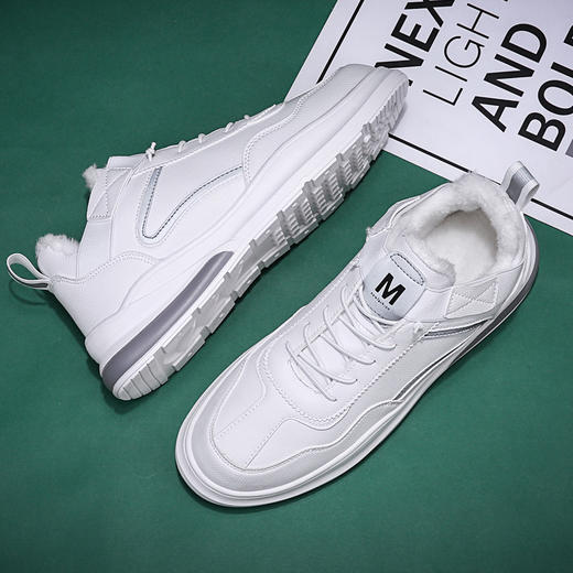 秋冬季男鞋加绒加厚休闲板鞋运动高帮棉鞋男鞋 商品图8