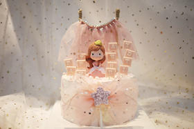 女孩款 卷发小公主  星星蕾丝蝴蝶结 粉色系