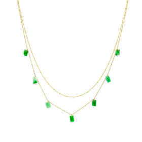 天然绿翡翠双项链链 TRACEY CHEN