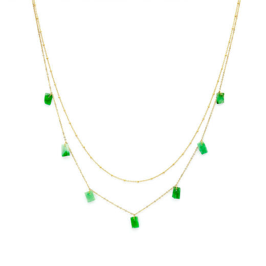 天然绿翡翠双项链链 TRACEY CHEN 商品图0