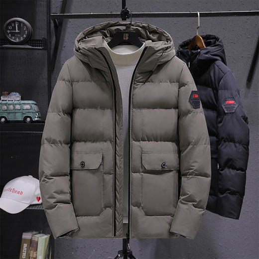 棉衣男士上衣外套冬季加厚冬装加肥加大码棉袄短款羽绒棉服 商品图2