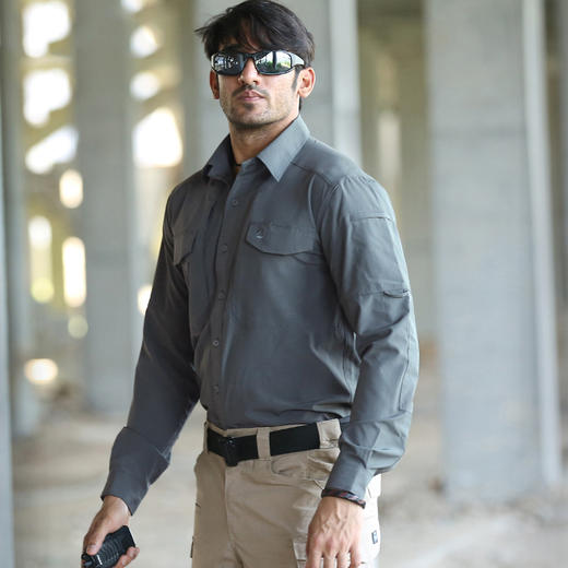 S.archon户外登山战术长袖衬衫 速干衬衣 全天候休闲 户外商务衬衣 商品图1