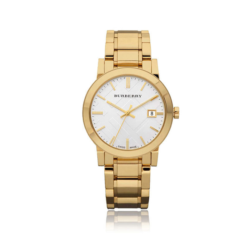 【香港直邮】英国博柏利BURBERRY女士腕表 金色不锈钢表链 34mm BU9103JPY带授权招加盟代理