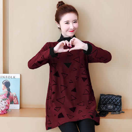 YH-ffa030-97143秋冬新款时尚加绒大码宽松打底针织衫 XCX 商品图3