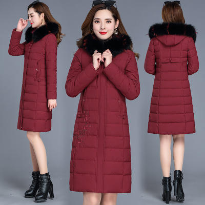 WEJMYS19B905中长款时尚绣花加厚保暖棉服女 商品图0