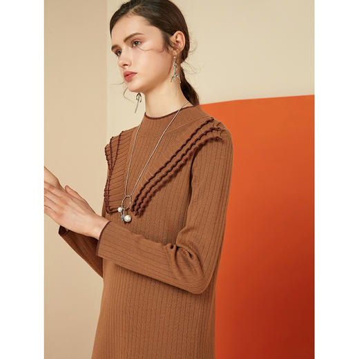 EITIE爱特爱秋冬甜美洋气宽松中长款打底针织衫女套头6001724 商品图2