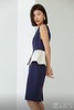 AtelierMissLu / Pola-藏青拼白腰间褶皱装饰连身裙 商品缩略图8