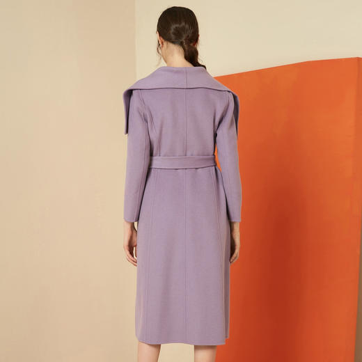 EITIE爱特爱女装冬季新款气质翻领显瘦纯羊毛大衣双面呢外套6014714 商品图3