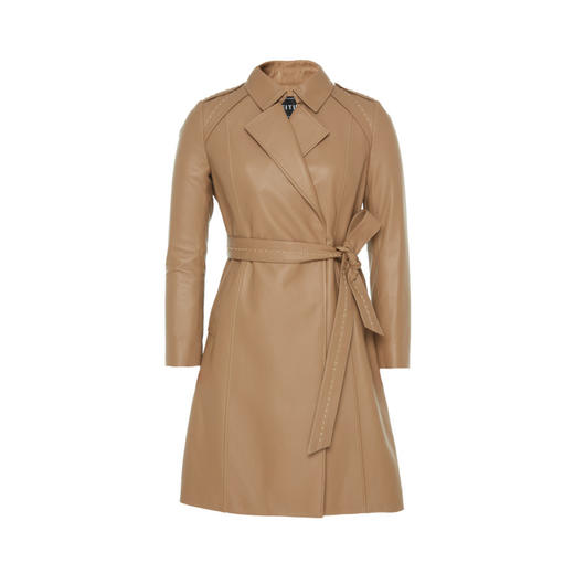 EITIE爱特爱女装秋冬时尚翻领挺括收腰羊皮外套皮衣中款6093705 商品图3