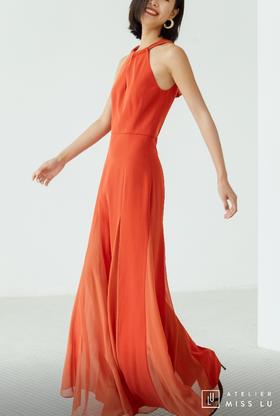 AtelierMissLu / Sandra-探戈橘露肩长礼服