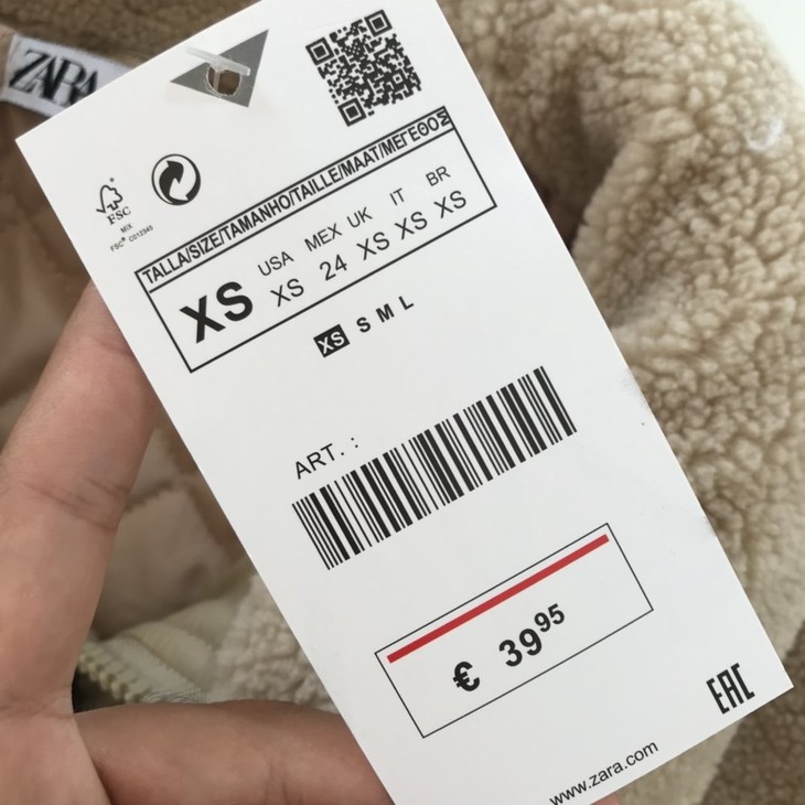 zara拼接抓绒外套不退换