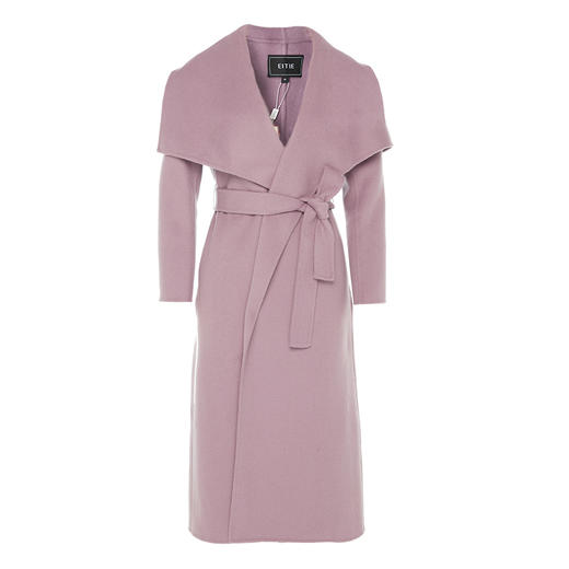 EITIE爱特爱女装冬季新款气质翻领显瘦纯羊毛大衣双面呢外套6014714 商品图4