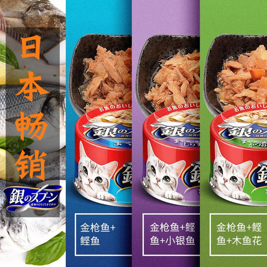 日本佳乐滋银勺进口白肉猫罐头70g*6罐 商品图3