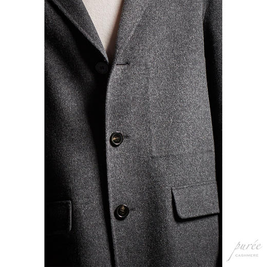#HOMME-3 Pocket Details Coat 单排极简翻盖袋大衣(内含胸口袋) 烟灰色 商品图7