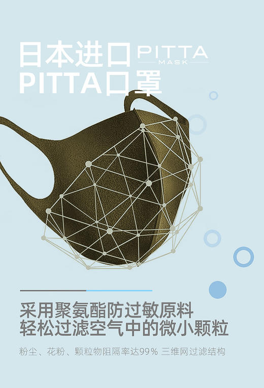 【明星同款 颜值在线】日本PITTA MASK口罩防雾霾防花粉口罩 3枚入 商品图5