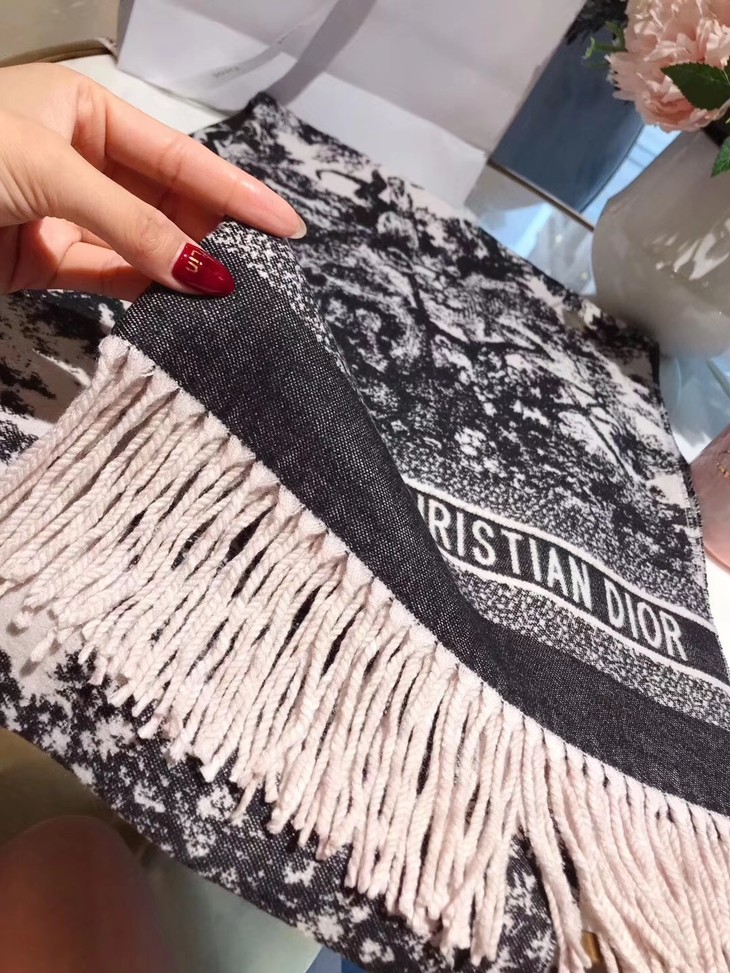 dior明星谢娜杨幂杨颖同款围巾羊绒空调披肩大盖毯流苏双面印花qc动物