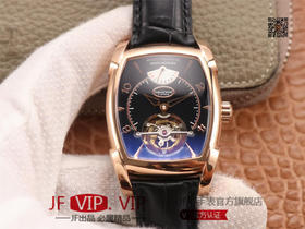 帕玛强尼TOURBILLON系列PF011254.01 表径53x37.2毫米 ，表壳厚度11毫米，表壳材质18k镀金/镀银，表盘形状酒桶形，牛皮表带可配鳄鱼皮，
