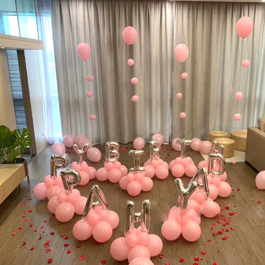 浪漫生日求婚告白气球上门布置