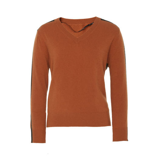 EITIE爱特爱秋冬新款宽松V领打底衫女短款毛衣套头针织衫6001716 商品图4