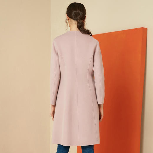  EITIE爱特爱女装秋冬简约一粒扣纯色羊毛外套双面呢大衣6014702 商品图3